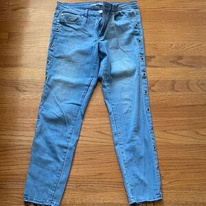 Tractr Light Blue Ankle Jeans with Side Eyelets